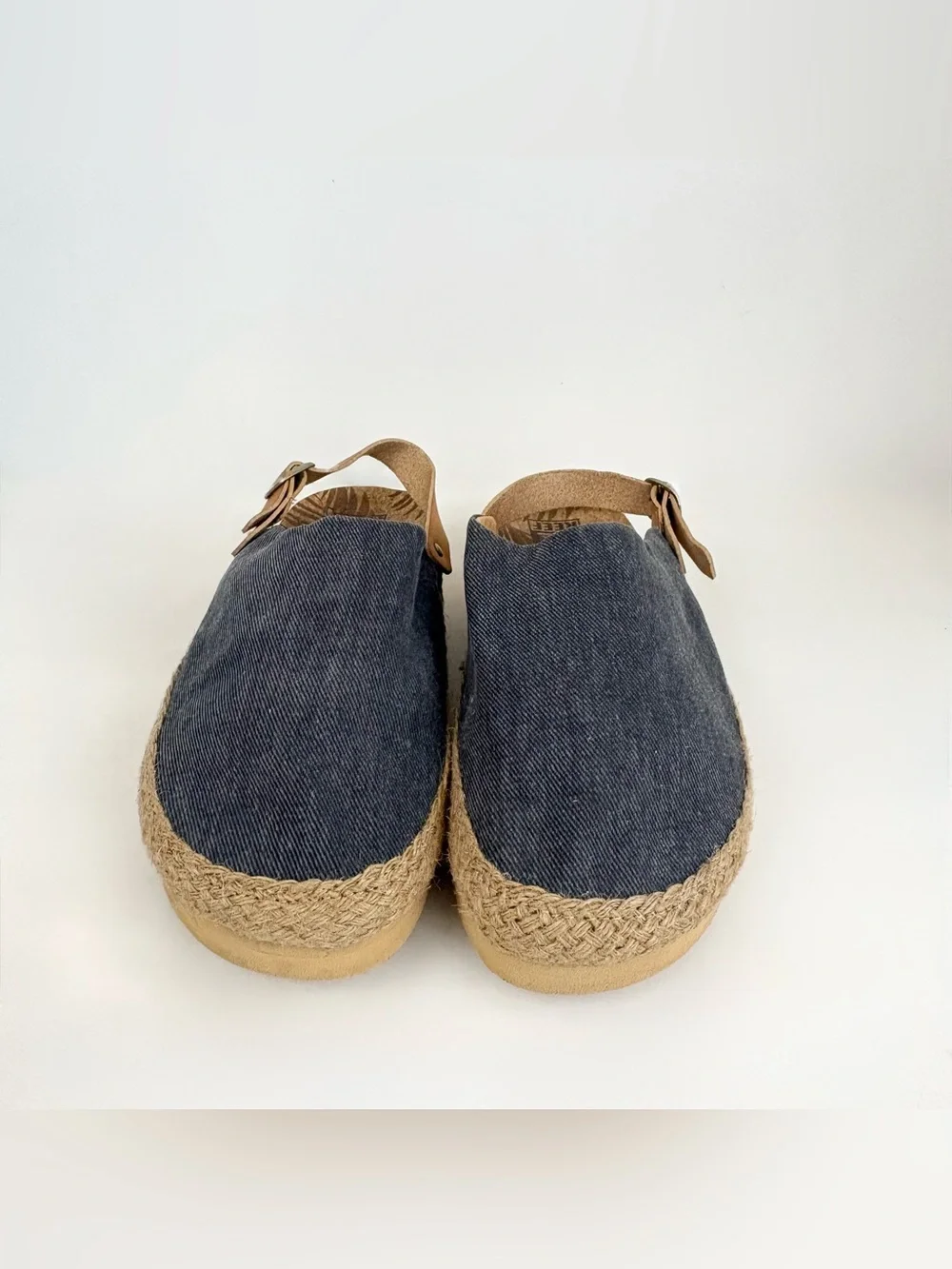 Reef Cushion Sage Women's Denim Blue Gray Clogs Espadrille Trimmed Women’s Sz 11